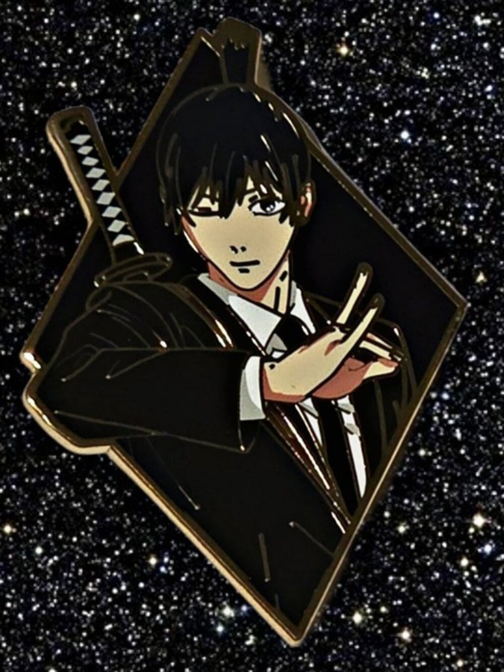Aki Hayakawa Enamel Pin – Chainsaw Man Devil Hunter with Katana Pose